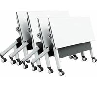 Tables De Salle De Conférence Pliables 4 Pack, Table De Réunion Mobile Moderne Pliable Table De Formation De Bureau Grandes Tables De Bureau Roulantes Pour Salle De Classe De Formation De Conférence~/