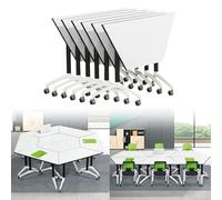 Tables de salle de conférence pliables, 4 tables mobiles de réunion et de séminaire avec roues silencieuses pour une formation et une collaboration sans effort au bureau