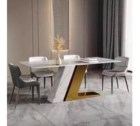 Tables Design Table de luxe imitation marbre Meubles de salle à manger Tables de salle à manger modernes Or