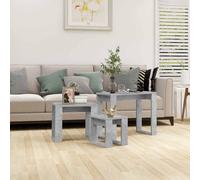 vidaXL Tables gigognes 3 pièces Aggloméré blanc