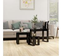 Tables Gigognes 3 pcs Blanc Bois d'Ingénierie Tables d'Appoint Canapé vidaXL