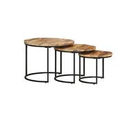 Tables gigognes 3 pcs Bois de manguier brut