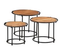 Tables gigognes 3 pcs bois massif d'acacia table en bois vidaXL