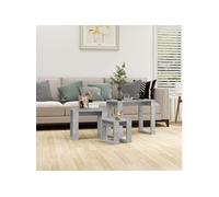 Tables gigognes 3 pcs Gris béton Bois d ingénierie