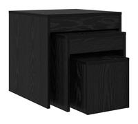 vidaXL Tables à café 3 pcs chêne noir 45 x 45 x 45 cm