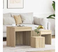 Tables gigognes 3 pcs Chêne sonoma Aggloméré