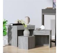 Tables Gigognes 3 pcs Noir Aggloméré Tables d'Appoint Tables Basses vidaXL