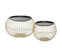 Tables gigognes ""Alya"" métal doré D49 66,5cm - Atmosphera createur d'interieur