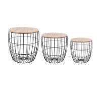 Tables gigognes ""Atomic"" noir D30 38 41cm - Atmosphera createur d'interieur