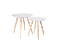 Tables Gigognes Blanches Motif Gouttelettes - TANIA -
