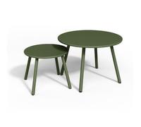 Tables gigognes de jardin en métal - VENTE-UNIQUE - MIRMANDE - Vert - Acier - Mat