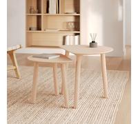 Tables gigognes en bois de frêne effet blanchi - montaine