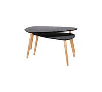 Lot de 2 Tables Gigognes "Forme Galet" 80cm Noir