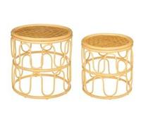 Tables gigognes en rotin Henriette Atmosphera Beige G