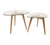 Home Deco Factory – Table gigogne Galet – Verre trempé – Transparent