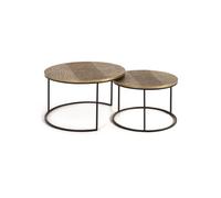 Tables Gigognes - Giner y Colomer - Métal Noir et Bronze - Bois Massif - Design Élégant