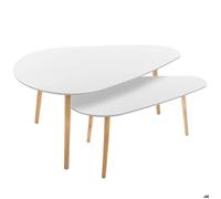 Tables gigognes ""Mileo"" blanc L88/98cm - Atmosphera createur d'interieur