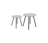 The Home Deco Factory - Tables gigognes plateau effet granit Pluton (Lot de 2) Gris Gris G