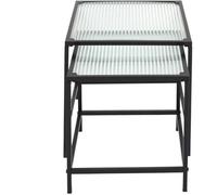 HOME DECO FACTORY - Hd7195 - Table Gigogne Verre Texture X2 Appoint Salon