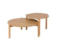 Tables gigognes rondes décor bois. piètement bois d'hévéa naturel - Harmony