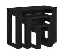 vidaXL Tables gigognes 3 pcs en chêne noir 61 x 28 x 47 cm Bois composite