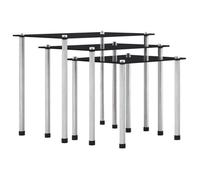 Tables gigognes 3 pcs Noir Verre trempé Noir G