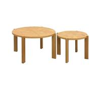 Tables gigognes vintage rondes plateau effet chevrons ZALA