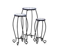 Table d'appoint Motif mosaïque Vert et Blanc Sellette Support plantes vidaXL
