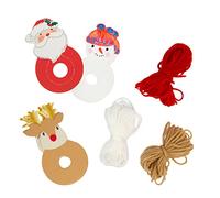 Tables parlantes Faites vos propres décorations de Noël, kits de bricolage pour enfants | Fil Pom Pom Renne, bonhomme de neige et boules de Noël pour arbre de Noël