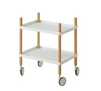 ShAzan Tables Restaurant Panier, Table à thé Mobile dans Le Salon, étagère multifonctionnelle, Plateau ABS, 2/3 étage (Color : White, Size : 19.68 * 14.56 * 24.40in)