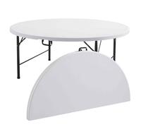 Table ronde pliante de 180 cm - Lot de 10 Blancs - Oviala REKKEM