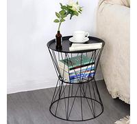 Tables Station D'extrémité Métallique À Palettes, La Capacité De Support Solide, Une Table Latérale De Stockage De Grille Métallique, 3 Couleurs(Black)