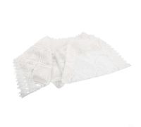 Tables - Tissu polyester à motif géométrique 85 x 85 cm - Nappe en dentelle blanche pour salle à manger ronde ou rectangulaire ou 110 x 110 cm - Facile à nettoyer - Infroissable - Pour fête de mariage