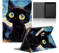 Tablet Coque Pour Samsung Galaxy Tab A7 10,4"" 2020 Sm-T500/T505/T507,Cuir Pu En Silicone Cartoon Anime Kawaii Black Cat Motif Aesthetics Housse Avec Support Protection Cover,Animal[SEL6274678]