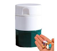 Tablet Cutter - Tablette Splitter Crusher, Pill Storage Organizer | 4 en 1 Pulverizer Grinder, Multi-Functional Slicer, Drinking Cup, Crushes Small Pills And Tablets, Compact, Easy To Clean