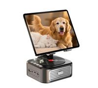 Tablet Holder Desk - Rotating Adjustable Stand, Creative Desk Speaker with Stereo Sound Design, Tablet Stand Holder, Desktop Device Stands, Multi-Angle Viewing Mount for Kids Bed Bedside Floor