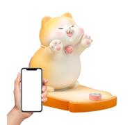 Tablet Holder, Phone Stand, Cat Figurine Desk Mount, Adorable Cute Resin Design for Smartphone and Tablet Viewing, Decorative Stable Accessory for Work, Study, Media, Watching, Home Office Living Room