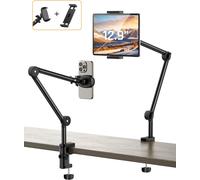 Tablet Stand For Bed, Adjustable 360° Rotatable Phone Holder With Stable Arm, Tablet Stand With 2 Clips For Iphone Samsung Htc Sony Smartphone Series/Ipad/Nintendo Switch/Kindle