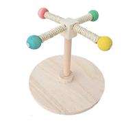 Tabletop Bird Perch, Paw Grinding Pole Birds, 7.87x8.66x9.45 inch, Natural Wood Design, Enrichment Branch, Parrot Stand for Macaws, Lovebirds, Cockatiels, Training (Wooden)