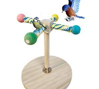 Tabletop Bird Perch, Wooden Parrot Stand, Paw Grinding Pole, Enrichment Branch, 20x22x24cm/7.87x8.66x9.45 inches for Parakeets, Macaws, Lovebirds Wood