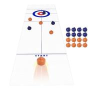 Tabletop Curling | Indoor Table Top Shuffleboard Game | Fun Family Game for Kids and Adults Multifunctional Mini Tabletop Games Family Sports with 53X10Inch Floor Mat for Home
