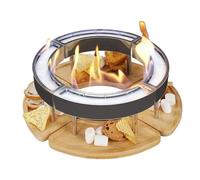 Tabletop Fire Pit - 4-Piece Stainless Steel and Wood Set | Portable Outdoor Stove, Creates a Warm and Atmosphere | Perfect for Beach, Garden, Patio, Balcony, Picnic, Dinner, Gatherings, Parties