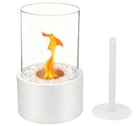 Tabletop Fire Pit,Lightweight Propane Gas Mini Tabletop Fireplace,Portable Outdoor Fire Bowl with Auto-Ignition for Patio,Garden,Backyard,Camping & RV Use (White, M:16 * 27cm/6.3 * 10.63in)