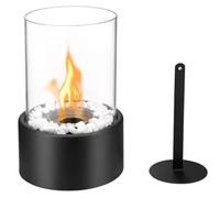 Tabletop Fire Pit,Lightweight Propane Gas Mini Tabletop Fireplace,Portable Outdoor Fire Bowl with Auto-Ignition for Patio,Garden,Backyard,Camping & RV Use (Black, L:21 * 28cm/8.27 * 11.02in)