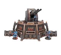 Tabletop Terrain Artillery Bunker - Collection Wall of Saints, ensemble complet de forteresse avec artillerie, murs de défense, double tour, bunker hybride pour jeux de guerre de 28 mm-32 mm (bunker