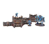 Tabletop Terrain Double tour - Collection Wall of Saints, ensemble complet de forteresse avec artillerie, murs de défense, double tour, bunker hybride pour jeux de guerre de 28 mm-32 mm (double tour)