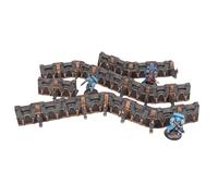 Tabletop Terrain Murs de défense - Collection Wall of Saints, ensemble complet de forteresse avec artillerie, murs de défense, double tour, bunker hybride pour jeux de guerre de 28 mm-32 mm (murs de