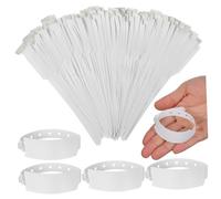 TABLETREANDS Bracelet D'Hôpital Bracelet D'Identification Médicale Lot De 100 Blancs Jetables En PVC Imperméables Inscriptibles Pour Patients En Hospitalisation Avec Boucle Sécurisée