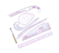 TABLETREANDS Règles de Couture Set de 7 en Plastique pour Fabrication d’Échantillons et Gradation Conception de Vêtements Découpe Manuelle
