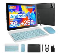Tablette 10.1'' Android 16, 36 Go RAM 256 Go ROM, IPS 1280x800 FHD, Caméra 5MP+8MP, 6000mAh Batterie, Gemini AI, avec clavier, Noir